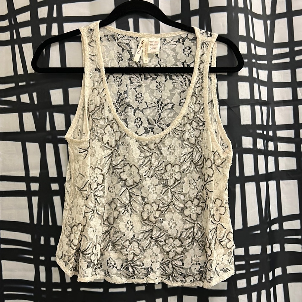 Beaded Lace Crop